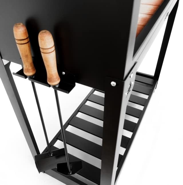 Parrilla Barbacoa de Carbón Grill Chulengo Premium Argentino, Con Fogonero, Pala, Atizador y Funda Incluidos, Portátil para Uso Exterior, Color Negro, 115x75x50 cm