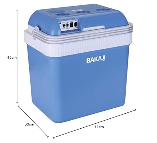 BAKAJI CB.24.BAK Refrigerador Eléctrico Portátil, Plástico, Multicolor, Compacto y Práctico para Viajes y Camping