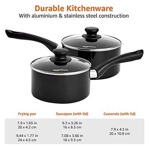 Juego de Utensilios de Cocina Antiadherentes, 5 Piezas, Aluminio, Inducción, Negro