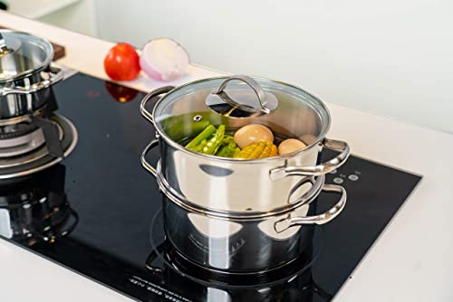 Batería de Cocina Inducción 11 Piezas, Acero Inoxidable, Plateado