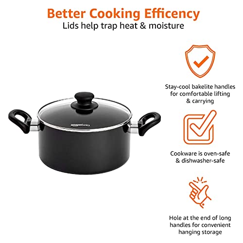 Juego de Utensilios de Cocina Antiadherentes, 5 Piezas, Aluminio, Inducción, Negro