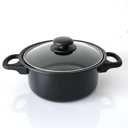 Herzberg Batería de Cocina Antiadherente, 13 Piezas, Acero al Carbono, Compatible con Todas las Fuentes de Calor