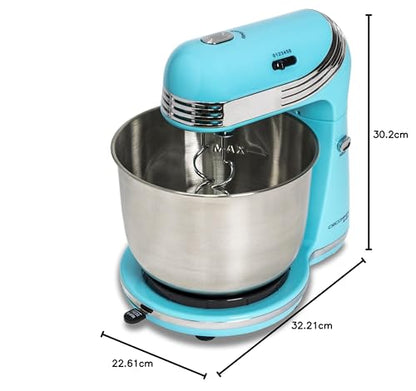 Cecotec Cecomixer Easy Batidora Amasadora, 250W, 3L, 6 Velocidades, Bol de Acero, Azul