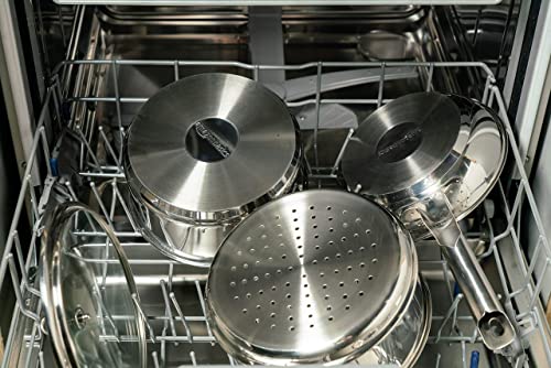 Batería de Cocina Inducción 11 Piezas, Acero Inoxidable, Plateado