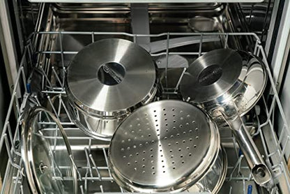 Batería de Cocina Inducción 11 Piezas, Acero Inoxidable, Plateado