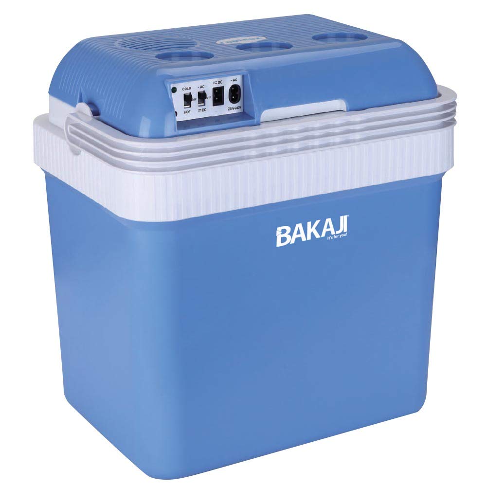 BAKAJI CB.24.BAK Refrigerador Eléctrico Portátil, Plástico, Multicolor, Compacto y Práctico para Viajes y Camping