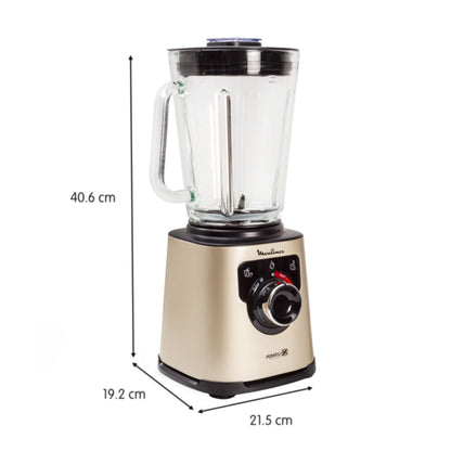 Moulinex Perfect Mix + Batidora de Vaso, 1200W, 2L, Cuchillas Powelix, Tritura Hielo, Limpieza Automática