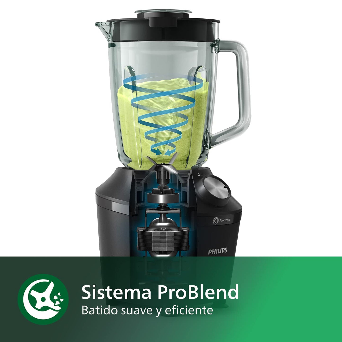 Philips 3000 Series Batidora ProBlend Crush, 2L, 2 Velocidades + Turbo