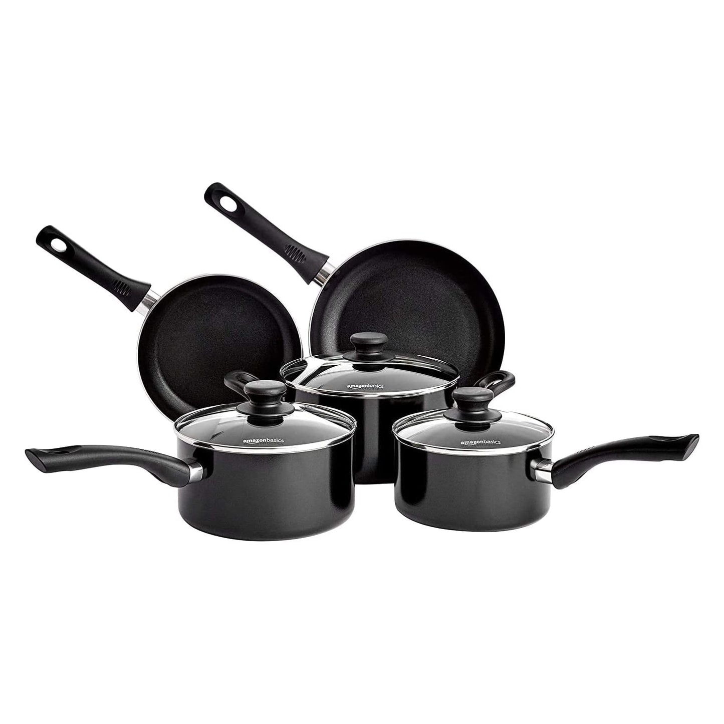 Juego de Utensilios de Cocina Antiadherentes, 5 Piezas, Aluminio, Inducción, Negro