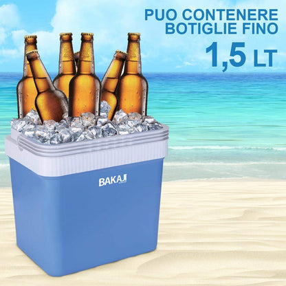 BAKAJI CB.24.BAK Refrigerador Eléctrico Portátil, Plástico, Multicolor, Compacto y Práctico para Viajes y Camping