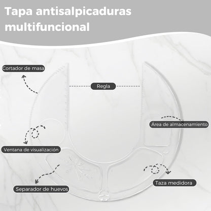 YASHE Batidora Amasadora 1500W, Doble Bol 4.5+5L, 10 Velocidades, Cabezal Inclinable