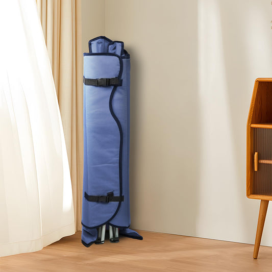 Silla Plegable al Aire Libre, Portátil y Ligera con Toldo Plegable y Portavasos, Ideal para Pesca y Picnic, 50x50x90/120cm, Azul Marino, Set de 2 Piezas