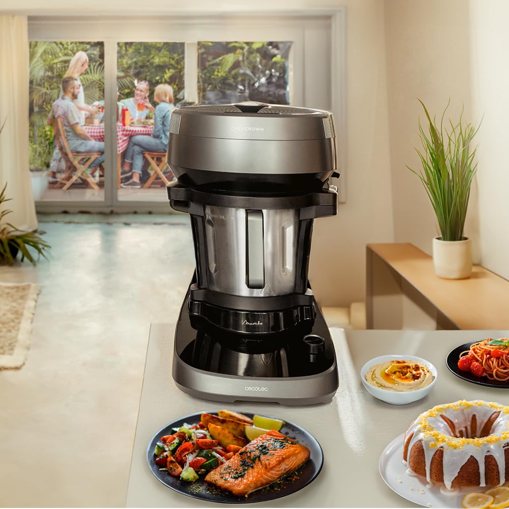 Cecotec Robot de Cocina Mambo CooKing Unique, 2200W, 45 Funciones, Jarra 4.5L, con Dispensador de Alimentos