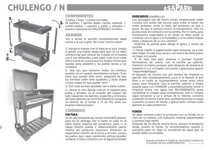 Parrilla Barbacoa de Carbón Grill Chulengo Premium Argentino, Con Fogonero, Pala, Atizador y Funda Incluidos, Portátil para Uso Exterior, Color Negro, 115x75x50 cm