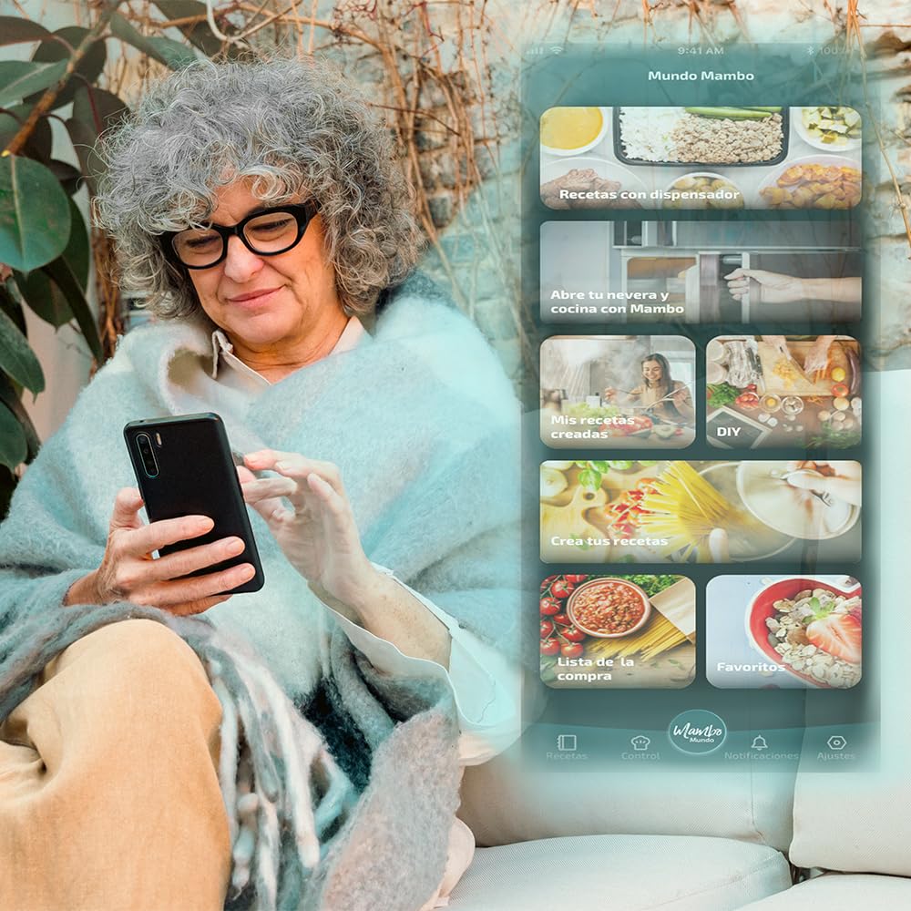 Cecotec Robot de Cocina Mambo CooKing Unique, 2200W, 45 Funciones, Jarra 4.5L, con Dispensador de Alimentos