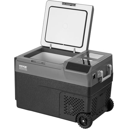 VEVOR Refrigerador Portátil para Automóvil de 35L con Función de Fabricación de Hielo, Temperatura Ajustable de -20°C a 20°C, Con Ruedas, Ideal para Camping y Automóvil, 730 x 420 x 480 mm, ≤ 45 dB