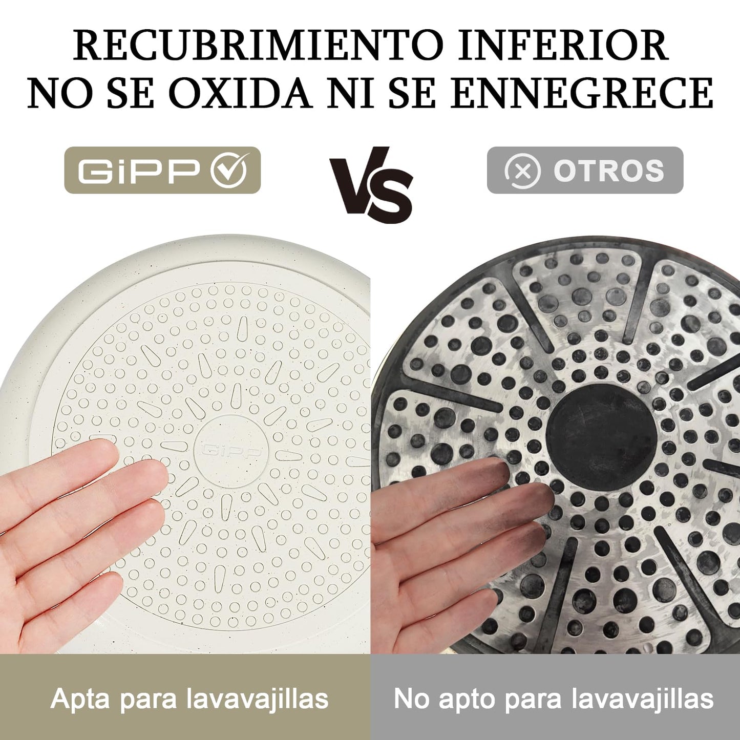 GiPP Juego de Ollas y Sartenes Cerámicas Antiadherente 11 Piezas, con Mangos Desmontables