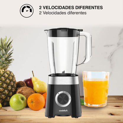 COOKITCH Batidora de Vaso 1.5L, 500W, Jarra de Plástico, 2 Velocidades + Pulso
