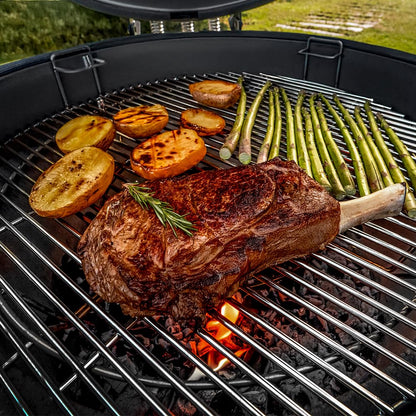 Cecotec Kamado Barbacoa de Carbón Cerámica Ø 60cm DragonFire 6000, Asa, Ahuma, Hornea y Guisa, Resistente a 1000°C, Soporte de Hierro Fundido, Cámara Hermética, Con Ruedas y Termómetro