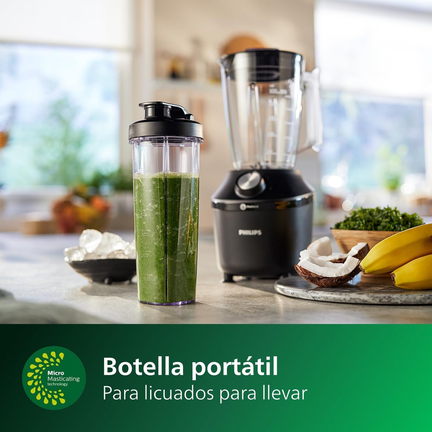 Philips 3000 Series Batidora ProBlend Crush, 2L, 2 Velocidades + Turbo