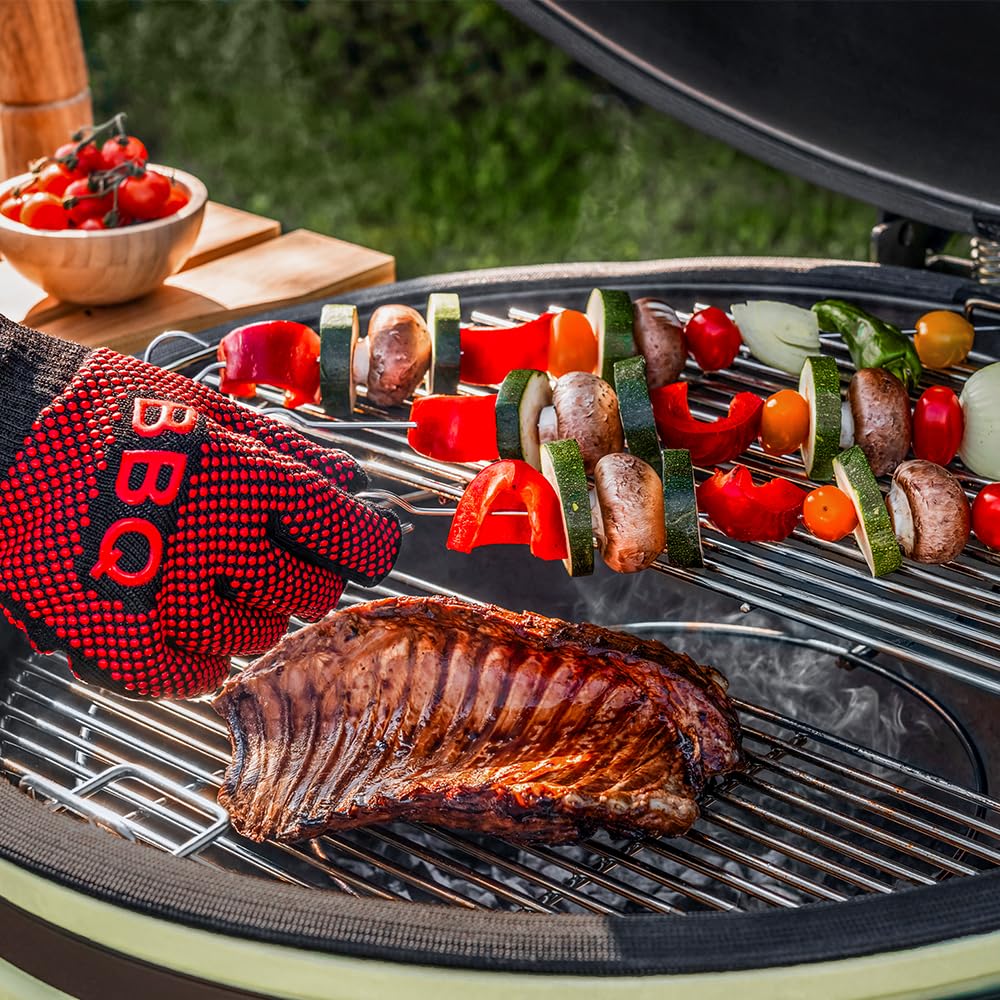 Cecotec Kamado Barbacoa de Carbón Cerámica Ø 60cm DragonFire 6000, Asa, Ahuma, Hornea y Guisa, Resistente a 1000°C, Soporte de Hierro Fundido, Cámara Hermética, Con Ruedas y Termómetro