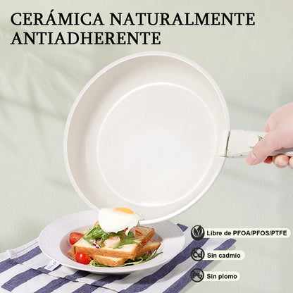 GiPP Juego de Ollas y Sartenes Cerámicas Antiadherente 11 Piezas, con Mangos Desmontables