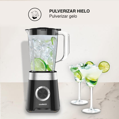 COOKITCH Batidora de Vaso 1.5L, 500W, Jarra de Plástico, 2 Velocidades + Pulso