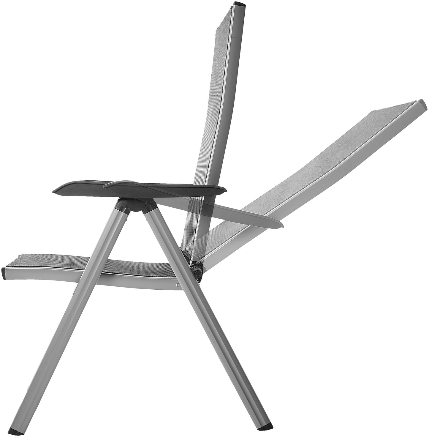 Basics Set de 2 Sillas para Exteriores Ajustables en 5 Posiciones, 69 x 60.5 x 110 cm, Color Gris, Comodidad y Resistencia
