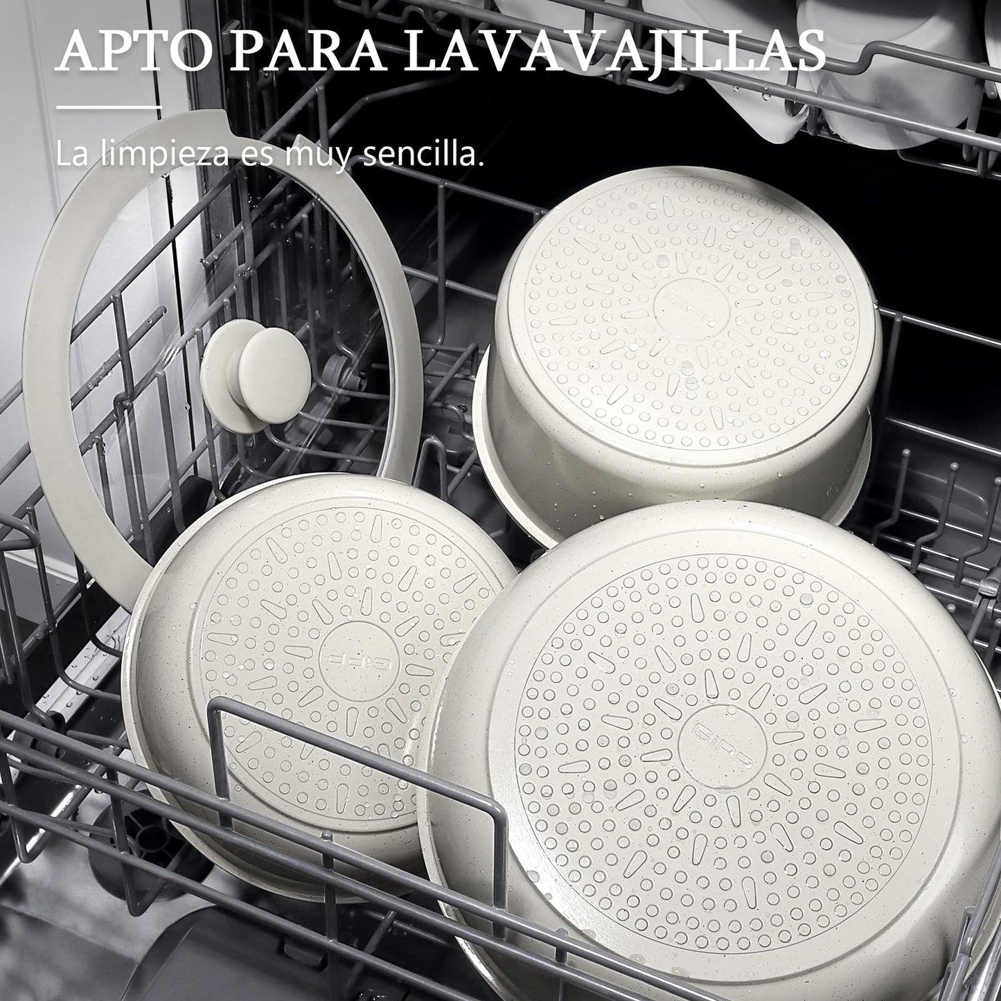 GiPP Juego de Ollas y Sartenes Cerámicas Antiadherente 11 Piezas, con Mangos Desmontables