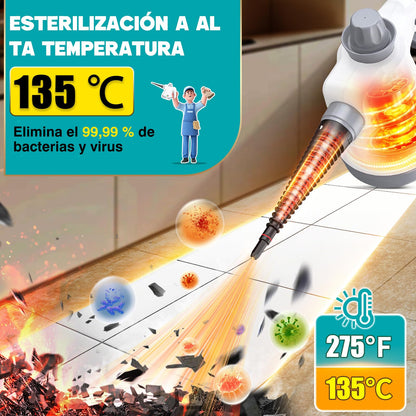 Rolipo Limpiador a Vapor Portátil, con 12 Accesorios y Cierre de Seguridad