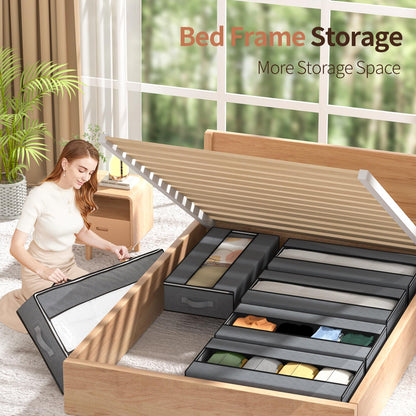 GoMaihe 3-Piece Under-Bed Storage, Foldable, Reinforced Handles