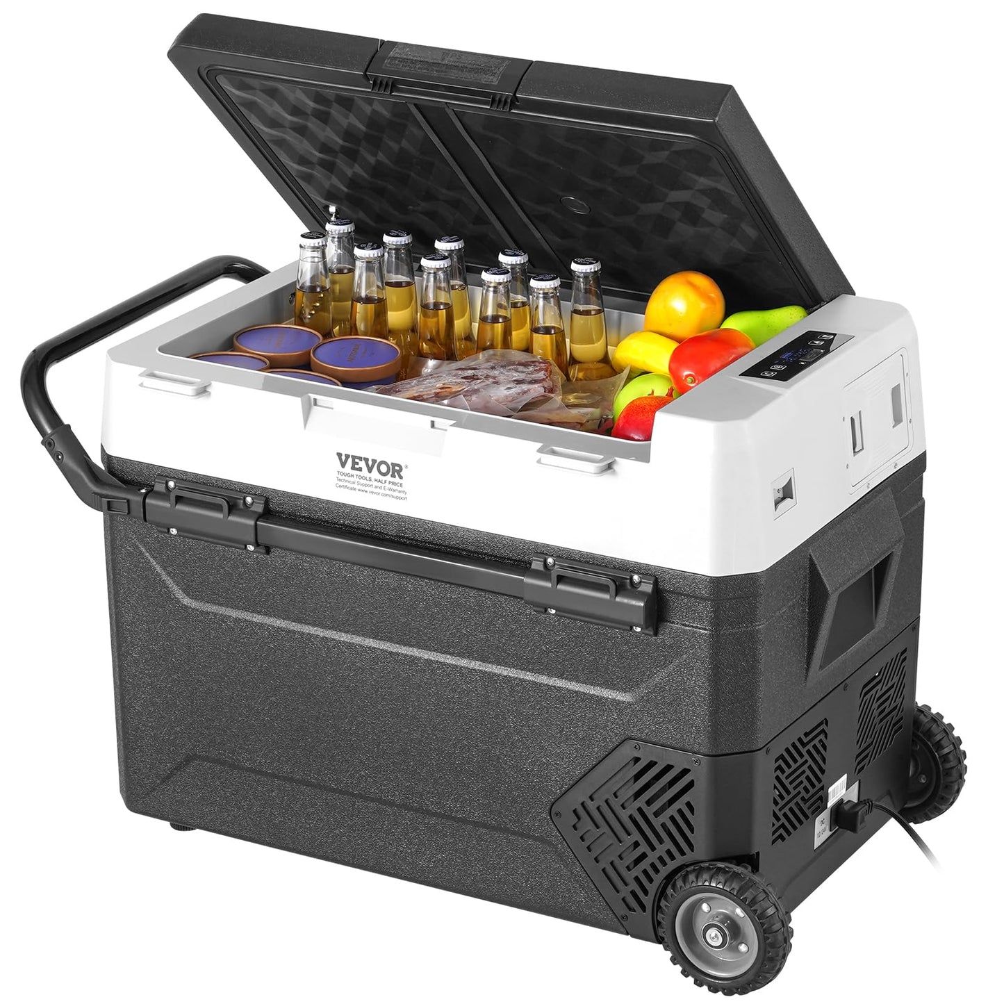 VEVOR Refrigerador Portátil para Automóvil de 60L, Temperatura Ajustable de -20°C a 20°C, Ideal para Hogar, Camping, Vehículos Recreativos y Automóviles, 825 x 46,5 x 534 mm