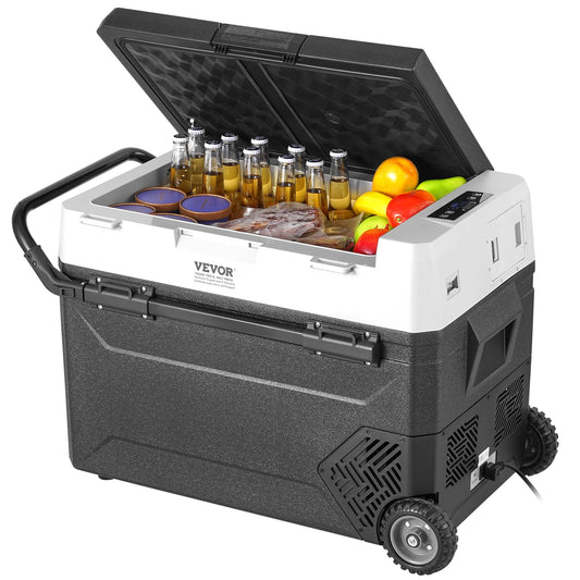 VEVOR Refrigerador Portátil para Automóvil de 60L, Temperatura Ajustable de -20°C a 20°C, Ideal para Hogar, Camping, Vehículos Recreativos y Automóviles, 825 x 46,5 x 534 mm