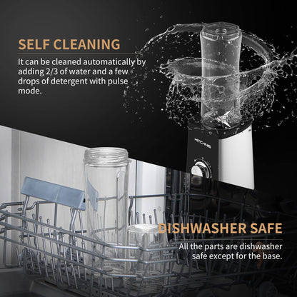 KITCANIS Batidora Multifuncional 3 en 1, 800W, 3 Velocidades, con Botella Portátil y Molinillo