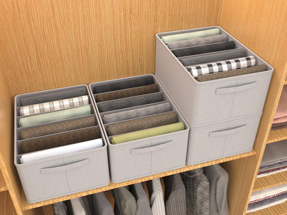 DIGZ 3-Piece Stackable Closet Organizers, Foldable, 8 Compartments, 38x28x20cm