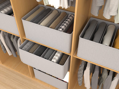 DIGZ 3-Piece Stackable Closet Organizers, Foldable, 8 Compartments, 38x28x20cm