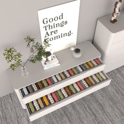 DIGZ 3-Piece Stackable Closet Organizers, Foldable, 8 Compartments, 38x28x20cm